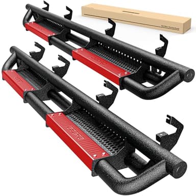 Running Boards Compatible with Chevy Silverado GMC Sierra Crew Cab 2019-2026 1500, 2020-2026 2500HD 3500HD, Paintable Side Steps Rail Drop Nerf Bars Carbon Steel (Excl 2019 1500 LD/Limited)