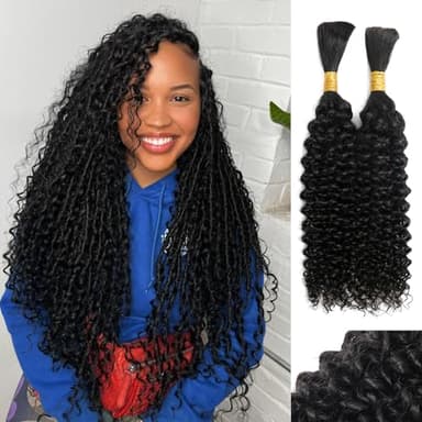 100 Percent Human Braiding Hair For Boho Braids Curly Human Hair Braiding Hair Full Bulk Human Hair For Braiding Wet Wavy 100g 2 Bundles No Weft Micro Braiding Hair Human Hair Extensions YNiSew