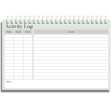 Activity Log Book Notebook & Time Tracker, 5.5 x 8.5 Daily Log Book for Work, Project Management, Time Sheet, Call Log for Office, Manager Supplies, Time Management Tools, 50 Double Sided Pages