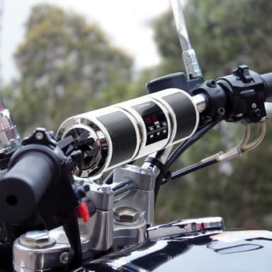 GoHawk Motorcycle Bluetooth Speakers - Waterproof Motorcycle Handlebar Speakers Sound System with FM Radio, AUX Input, USB Port | Compatible with ATV