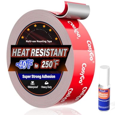 Cosygo Double Sided Tape Heavy Duty, 15FT Outdoor Heat Resistant Automotive Waterproof Mounting Tape, 1.2In Width Super Strong Adhesion Foam Tape