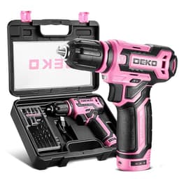 Cordless Drill：DEKOPRO 12V Power Drill Set with Pink 800RPM Electric Drills with Tool Set Gift Box, Pink Drill Set for Women