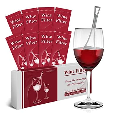 WEESIGEI Wine Wand Sulfite Purifier: Wine Filters Remover Histamines Sulfite - Reduce Headaches Alleviate & Sensitivities（pack of 8）