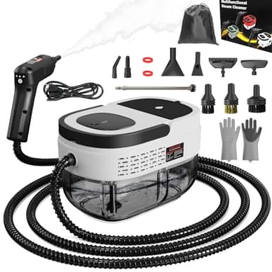 Goyappin Handheld Steam Cleaner for Home, 2500W High Pressure Steam Cleaner for Car Detailing, 3 Steam Levels, 1600Ml Tank, High Heat Steamer for Bed Bugs, Couch, Furniture, Kitchen, Bathroom, Floors