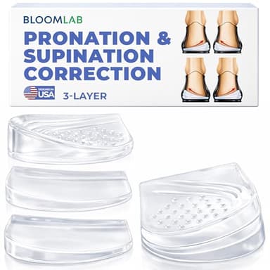 Orthopedic Heel Wedge Inserts – 3-Layer Adjustable Gel Insoles for Supination, Pronation, Flat Feet & Heel Pain Relief – Supportive Shoe Cushions for Men & Women