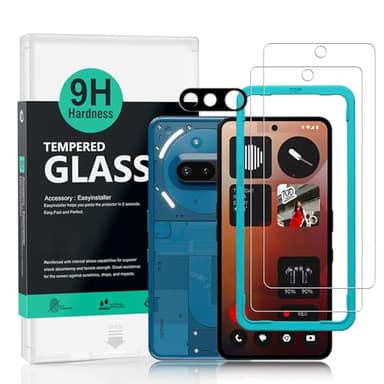 Ibywind for Nothing Phone (3a) 5G 6.77" Screen Protector(2 Pack),9H Hardness Tempered Glass,with 1Pc Camera Lens Protector,Easy to Install