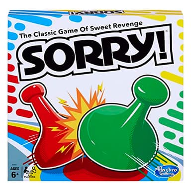 Sorry! Board Game for Kids Ages 6 and Up; Classic Hasbro Board Game; Each Player Gets 4 Pawns; Family Game