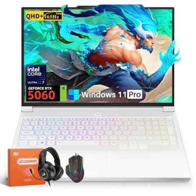 Lenovo Legion 7i Gaming Laptop, 16" 2.5K 2560x1600 165Hz/1ms OLED, NVIDIA RTX 5060, Intel Ultra 7 255HX (Up to 5.2GHz), 32 GB DDR5 5600MT/s, 1 TB SSD, Wi-Fi 7, BT 5.4, Windows 11 Pro, Glacier White