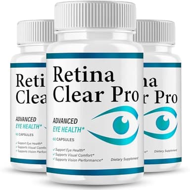 Original Retina Clear Pro Advanced Pills Capsule, Premium Formula, Natural Ingredients for Overall Eye Care Health & Balanced Healthy Vision | RetinaClear Pro | 60 Capsules Each Bottle (Pack of 3)