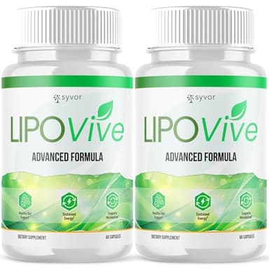 (2 Pack) Lipovive Capsules, Official Lipovive Pills with All Natural Ingredients, Advanced Formula Lipovivé Health & Active Lifestyle Support Pills Max Strength Vitamin for Women & Men (120 Capsules)
