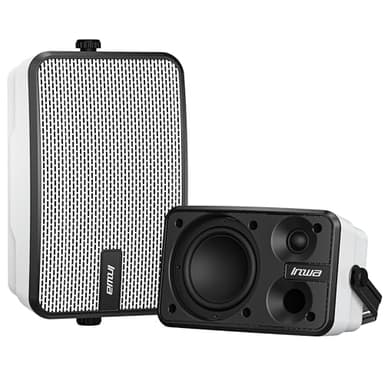 Inwa Outdoor Bluetooth Speakers, IPX5 Waterproof 400W Wall Mount Speaker, Powerful Indoor/Outdoor Sound System, Wireless Sync Up to 100 Speakers, Suitable for Patio/Porch/Gazebo/Garage(MZ-621, Pair)