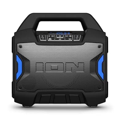 ION Tailgater Boom - Outdoor Portable Bluetooth Speaker with Mic in, FM Radio, USB Port, Battery, IPX5 Water-Resistant, Wireless Stereo-Link, App, 60W