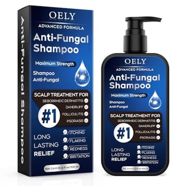 Antifungal Psoriasis Shampoo for Seborrheic Dermatitis, Folliculitis & Scalp Psoriasis, Anti-Dandruff Shampoo for Men & Women, Relieves Scalp Itching, Dryness, Sulfate & Paraben-Free, 10.1 Fl Oz-Fresh