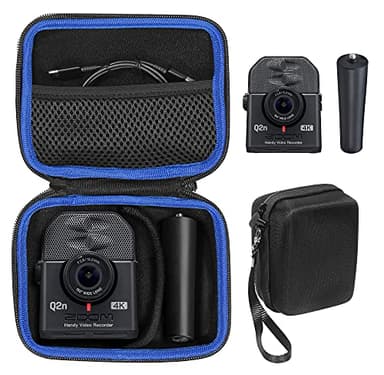 GETGEAR Case for Zoom Q2n-4K Handy Video Recorder and Zoom MA-2 Tripod, organizer for Q2n-4k/H2n recorder, tripod, cord, flash memory card and SSD, also fit for mini Trail Game Camera (Black)