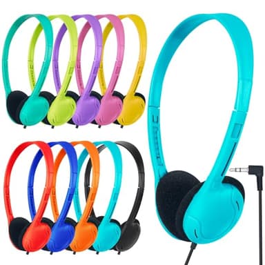 ZNXZXP Kids Headphones Bulk 15 Pack for School Classroom Wired Headphones for Kids Students Children Boys Girls Teen and Adult 3.5 mm Jack Multi Color (10 Mixed Colors)