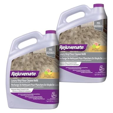 Rejuvenate Luxury Vinyl Floor Cleaner Refill, 1 Gallon, Gently Cleans and Revitalizes Luxury Vinyl Floors, 2 Pack