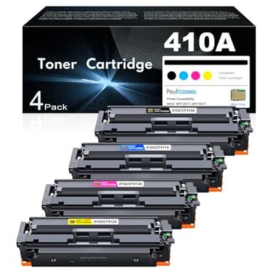 410A Toner Cartridges 4 Pack High Yield Replacement for HP 410A 410X to Use with HP Color Pro MFP M477fnw M477fdw M477fdn M452dn M452dw M452nw Printer (with Chip -B/C/Y/M)