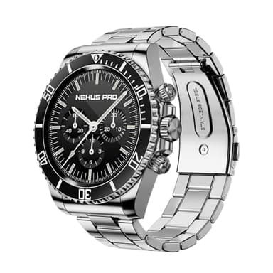 Deedlite Nexus Pro Smartwatch for Men, Rugged Titanium Design, Bluetooth Calling, Health Monitor, Compatible with iOS Android (Black)