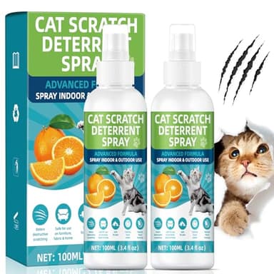 KODASNY Cat Deterrent Spray, Natural Non-Toxic Cat Repellent Spray, Indoor & Outdoor Pet Training Cat Anti-Scratch Spray for Furniture, Carpet, Sofas, Curtain Protection, No Trace Formula (200 ML)