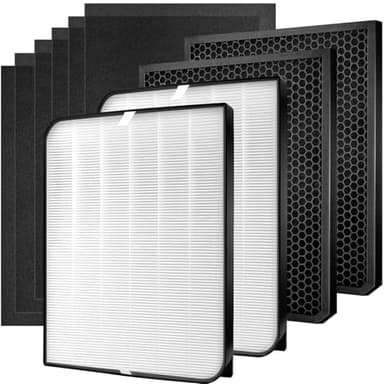3500 Replacement Filters Compatible with Air Doctor 3000/3500 Serie Air Purifier, fits Model 3000 3500 3500i, 2 Efficiency Filter + 2 VOCs Filter + 6 Pre-Filters, Compare to ADF3001 ADF3002 ADF3003