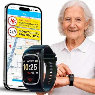 Seculife Smartwatch: Medical Alert Bracelet with GPS Tracker, Fall Detection Smart Watch, 2 Way Calling, SOS Button, Medical Watch, Emergency Device for Seniors, Life Alert System, Elderly Monitoring