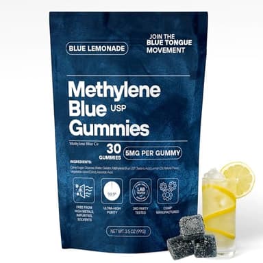 Methylene Blue 5mg 30ct, The First of its Kind, 3rd Party Tested No Heavy Metals, USP - Proud American Company