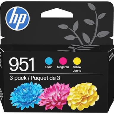 HP 951 Cyan, Magenta, Yellow Ink Cartridges (3 Pack) | Works with OfficeJet 8600, OfficeJet Pro 251dw, 276dw, 8100, 8610, 8620, 8630 | Eligible for Instant Ink | CR314FN