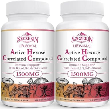 1500mg Liposomal Active Hexose Correlated Supplement,240 Soft Gels Beta-Glucans with Natural Mushroom Extract, Immune System, Liver Function, Maintain T-Cell & Killer Cell Activity