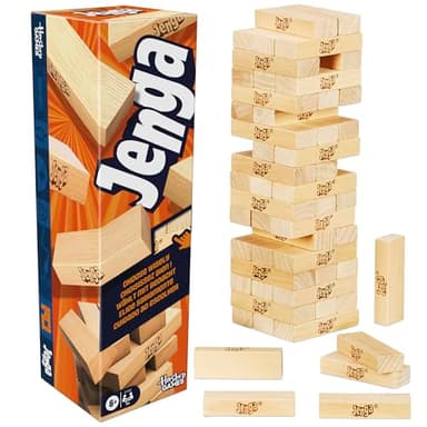 Official Hasbro Games Jenga Game | Digital Die for 6 More Ways to Play | Original Wood Block Game | Stacking Tower | Ages 6+ | 1+ Players | Party Games