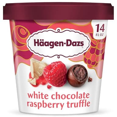 Haagen-Dazs Ice Cream, White Chocolate Raspberry Truffle, 14 Fl Oz (Frozen)
