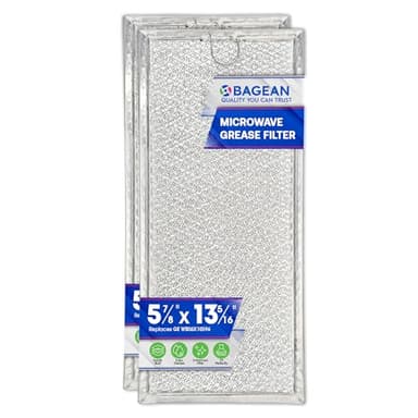 Microwave Filter Replacement 13.3" x 5.85" WB06X10596 GE Microwave Filter Fits Whirlpool Samsung Maytag - Aluminum Mesh Screen Grease Filters - Filters Air Entering Over the Range Oven Vent Fan (2-Pk)
