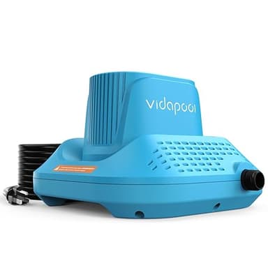 Vidapool 1/2 HP Pool Cover Pump Automatic On Off, Submersible Sump Pump Inground/Above Ground, 2169 GPH Water Removal Pump with 25 Feet Power Cord for Swimming Pool, Pond, Basement, Window Well, Blue