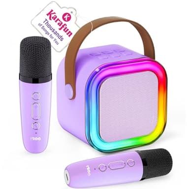 Mini Karaoke Machine for Kids, 2026 TOP Toys Birthday Gifts Ideas for Girls Ages 4, 5, 6, 7, 8, 9, 10, 12+ Years Old, Portable MP3 Player with 2 Wireless Mics for Family Home Party