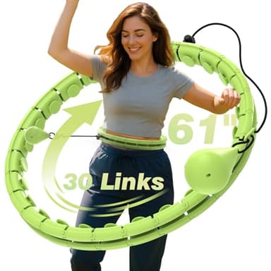 JKSHMYT Infinity Weighted Hula Exercise Hoop, for Adults Women Weight Loss Plus Size, 26/30 Detachable Links