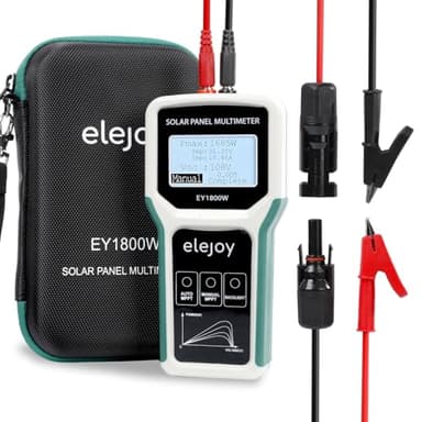 ELEJOY 1800W Solar Panel Tester MPPT Photovoltaic Multimeter & Watt Meter Smart Portable Tool for Solar PV Panel Data & Troubleshoot Measures Power Output, Performance, and Open Circuit Voltage