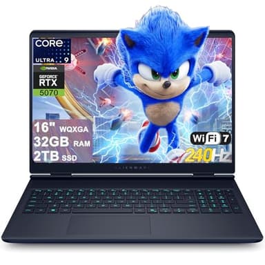 Dell Alienware 16X Aurora Gaming AI Laptop 16" WQXGA 240Hz (100% DCI-P3) Intel 24-core Ultra 9 275HX 32GB RAM 2TB SSD GeForce RTX 5070 (Up to 798 Tops) Thunderbolt Wi-Fi7 Win11 w/Copilot AI