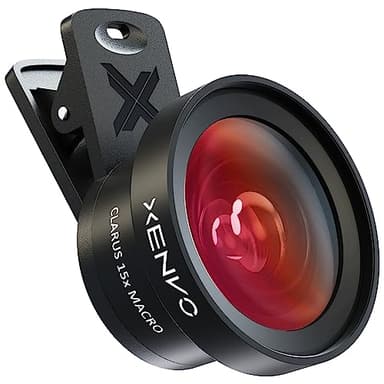 Xenvo Pro Lens Kit for iPhone and Android, Macro and Wide Angle Lens with LED Light and Travel Case Black