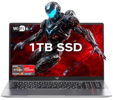 KAIGERR Light Gaming Laptop, 1TB NVMe SSD 16GB RAM Laptop Computer with AMD Ryzen 7 5825U(8C/16T, Up to 4.5GHz), 15.6inch Windows 11 Laptop, Radeon RX Vega 8 Graphics,WiFi 6 for Creative & Business