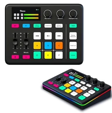 DILVO Gaming Audio Mixer with Audio Interface, RGB Sound Board for PC, PS4, PS5, Smartphone, Podcast & Live Streaming (Black Color)