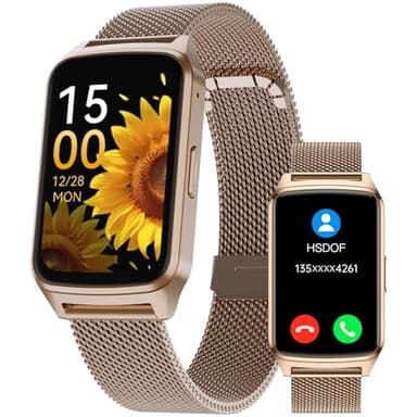 paybay Smart Fitness Watch for Women, Activity Tracker, Calorie Step Counter Pedometer IP68 Waterproof for Android and iPhone (Golden, 1.57)