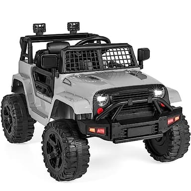 Best Choice Products 12V Kids Electric Vehicle Toy Ride On Car with Parent Remote Control for Toddlers, Seat Harness, 61 lbs Weight Capacity, Locking Doors, Spring Suspension, Bluetooth - Gray