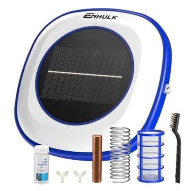 ENHULK Solar Pool Ionizer, Upgraded Floating Cleaner - Cleans Pools Up to 45,000 Gallons, Ideal for Above Ground, In-Ground Pools, Spas, and Hot Tubs(Blue)