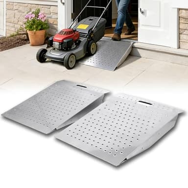 Shed Ramp 2 Pack-29" x 48" for Riding Mower & Lawn Equipment 1500 LB Capacity Anti-Slip Punch Ramp for Garages, Barns, Shed