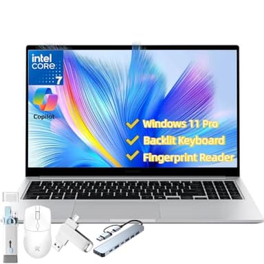 Samsung Galaxy Book4 Laptop Computer - Students and Business, 15.6" FHD, Intel Core 7-150U, 16 GB RAM 6000 MHz, 512 GB SSD, Copilot AI, Fingerprint, Backlit KB, Long Battery, Windows 11 Pro, W/Mouse