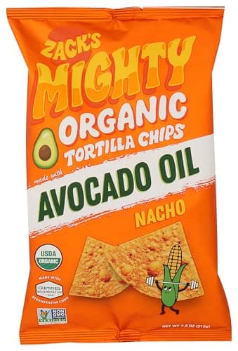 Zack's Mighty Organic Avocado Oil Nacho Tortilla Chips, 7.5 OZ