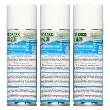 Kinzua Environmental Bug Foggers for Home Indoor & Outdoor Use, Insect Fogger, All Mosquito, Cockroach, Ant, Spider & More, Non-Staining, Water-Base Formula, 6 oz, Pack of 3