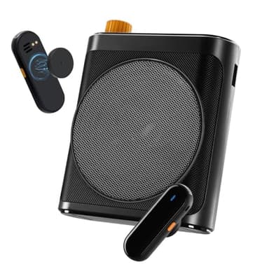 Tearstone Voice Amplifier for Teachers with Wireless Magnetic Lavalier Microphone, Bluetooth Portable Rechargeable Speaker, 2 Mics for Classroom, Meetings, Speeches, Outdoor (Black)