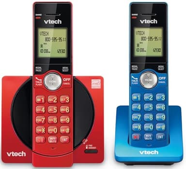 VTech 2-Handset Cordless Phone for Home with Caller ID/Call Waiting, Landline Phones, Illuminated Keypad, Full Duplex Speakerphone, ECO & Quiet Mode, Wall Mount | CS6919-2R