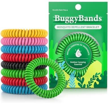BuggyBands 48 Pack Mosquito Repellent Bracelets for Adults & Kids, Individually Wrapped, DEET Free Natural and Waterproof Bands