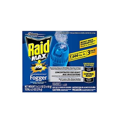 Johnson Raid Max Fogger, Insect Killer for Mosquito, Ant, Roach, Spider, Flea, for Indoor Use 6.3 Ounce (Pack of 1)